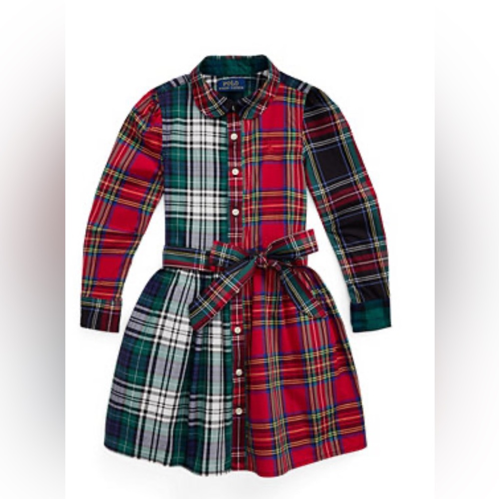 Polo Ralph LaurenGirls' Plaid Cotton Fun Shirt Dress, Size: 3T, NWT